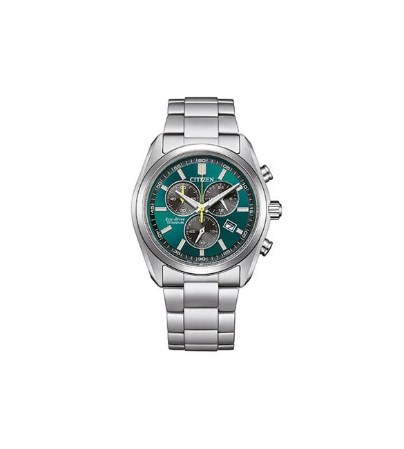 Orologio Cronografo Uomo Citizen Eco Drive Super Titanio 2590 verde at2590-59x