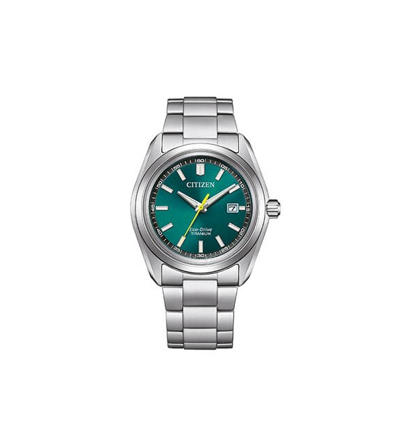 Orologio Solo Tempo Uomo Citizen Eco Drive Super Titanio 1900 verde aw1900-50x