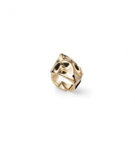 Anello Unoaerre Lux dorato stropicciato 2842