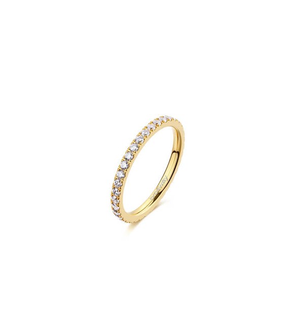 Anello Donna Gioielli Brosway Desideri in acciaio dorato con zirconi bianchi misura 16 BEIA006C
