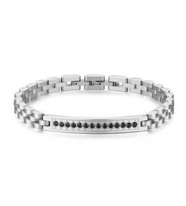 Bracciale Gioielli Brosway Riptide in acciaio maglia con piastra e zirconi BTD062