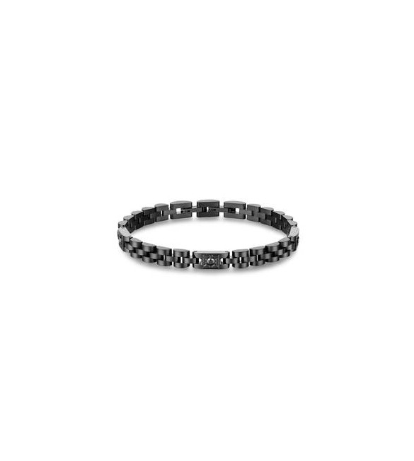 Bracciale Gioielli Brosway Riptide in acciaio nero maglia con zirconi BTD067