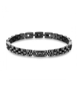 Bracciale Gioielli Brosway Riptide in acciaio nero maglia con zirconi BTD067