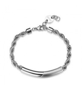 Bracciale Gioielli S\'Agapò Bound in acciaio piastra centrale satinata sbd11