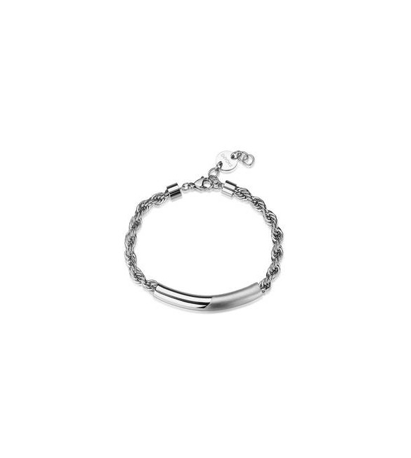 Bracciale Gioielli S\'Agapò Bound in acciaio piastra centrale satinata sbd11