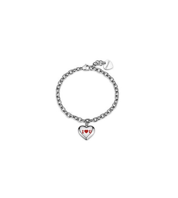 Bracciale Gioielli Sagapò Be My Always in acciaio con Cuore e incisione I love you SBM99