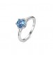 Anello Donna Gioielli S\'Agapò Dazzly in acciaio con cristallo acquamarina misura 14 sdz181c