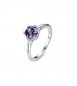 Anello Donna Gioielli S\'Agapò Dazzly in acciaio con cristallo ametista misura 12 sdz180b