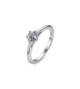 Anello Donna Gioielli S\'Agapò Dazzly in acciaio con cristallo bianco misura 12 sdz178b