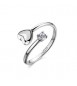 Anello Gioielli Sagapò Click in acciaio con Cuore e cristallo sck311
