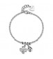 Bracciale Gioielli S\'Agapò Feelings in acciaio con quadrifoglio e coccinella sfe57