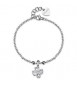 Bracciale Gioielli S\'Agapò Feelings in acciaio con quadrifoglio sfe56