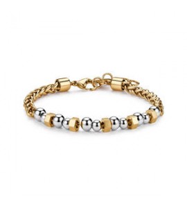 Bracciale Gioielli S\'Agapò Riot in acciaio bicolore con sfere srt45