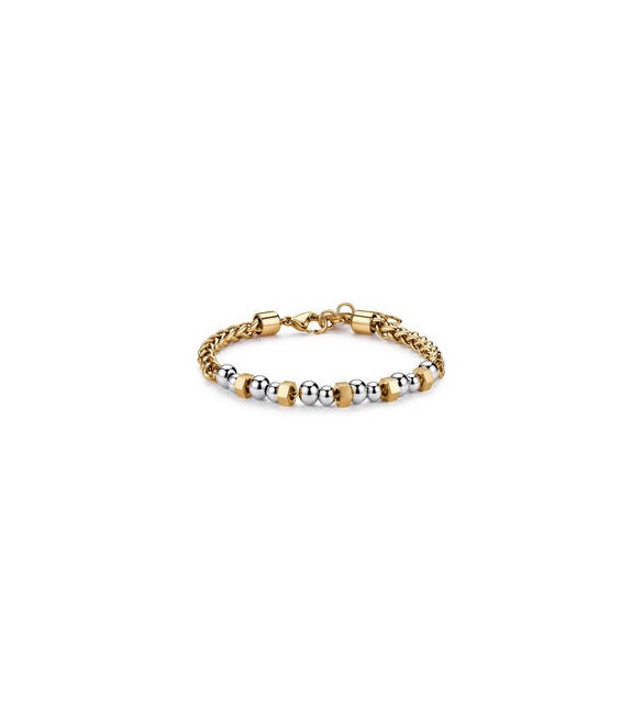Bracciale Gioielli S\'Agapò Riot in acciaio bicolore con sfere srt45