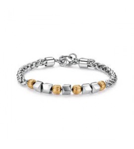 Bracciale Gioielli S\'Agapò Riot in acciaio bicolore con sfere srt48
