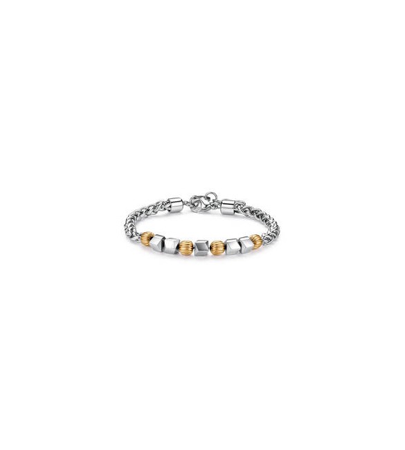 Bracciale Gioielli S\'Agapò Riot in acciaio bicolore con sfere srt48