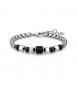Bracciale Gioielli S\'Agapò Riot in acciaio e nero con sfere srt47