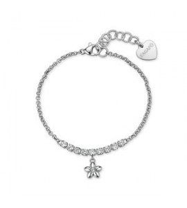 Bracciale Gioielli Sagapò Aurora in acciaio catena tennis con fiore sar83