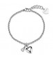 Bracciale Gioielli Sagapò Click in acciaio con Cuore e zircone SCK306