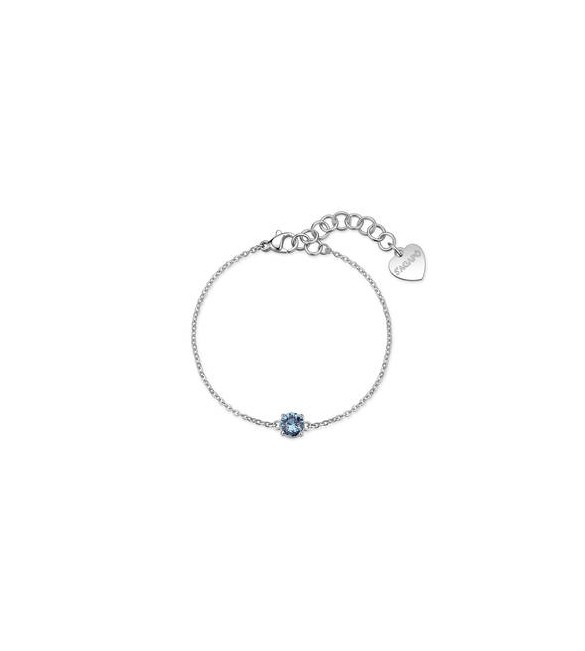 Bracciale Gioielli Sagapò Dazzly in acciaio con cristallo acquamarina SDZ168