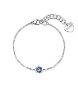 Bracciale Gioielli Sagapò Dazzly in acciaio con cristallo acquamarina SDZ168