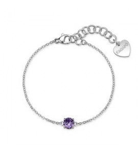 Bracciale Gioielli Sagapò Dazzly in acciaio con cristallo ametista SDZ167