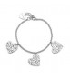 Bracciale Gioielli Sagapò Emotion in acciaio con tre Cuori martellati SMO17