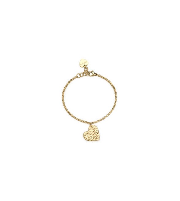 Bracciale Gioielli Sagapò Emotion in acciaio dorato con Cuore martellato SMO16