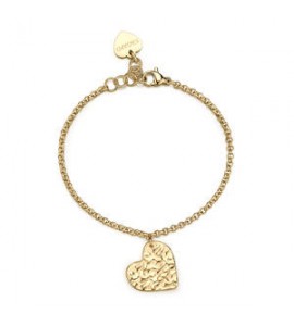Bracciale Gioielli Sagapò Emotion in acciaio dorato con Cuore martellato SMO16