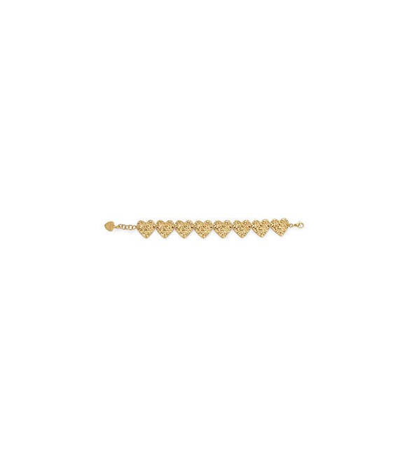 Bracciale Gioielli Sagapò Emotion in acciaio dorato con Cuori martellati SMO20