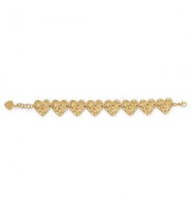 Bracciale Gioielli Sagapò Emotion in acciaio dorato con Cuori martellati SMO20