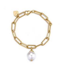 Bracciale Gioielli Sagapò Gipsy in acciaio dorato con perla SGP14