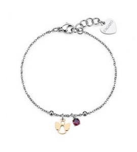 Bracciale Gioielli Sagapò Joyful in acciaio con angelo SJF19