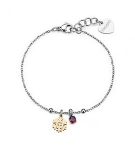Bracciale Gioielli Sagapò Joyful in acciaio con fiocco di neve SJF18