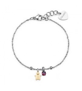 Bracciale Gioielli Sagapò Joyful in acciaio con omino di marzapane SJF20