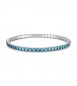 Bracciale Tennis Elastico Gioielli S\'Agapò Dazzly in acciaio con zirconi acquamarina misura A sdz174a