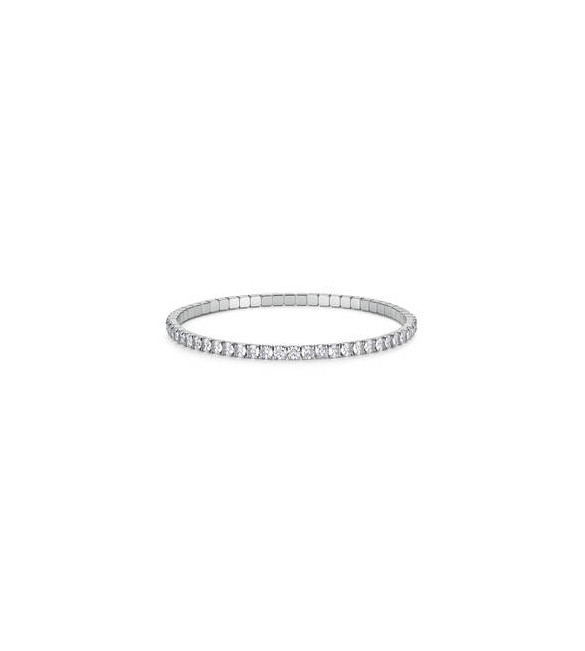 Bracciale Tennis Elastico Gioielli S\'Agapò Dazzly in acciaio con zirconi bianchi misura B sdz172b