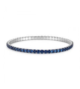 Bracciale Tennis Elastico Gioielli S\'Agapò Dazzly in acciaio con zirconi blu misura A sdz177a
