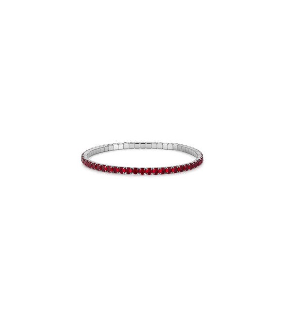 Bracciale Tennis Elastico Gioielli S\'Agapò Dazzly in acciaio con zirconi ruby misura A sdz173a