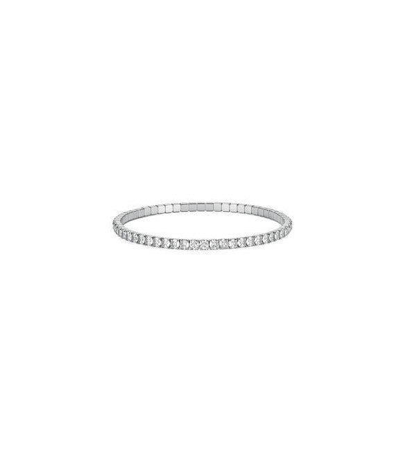 Bracciale Tennis Elastico Gioielli S\'Agapò Tricky in acciaio con zirconi bianchi misura B STK19B