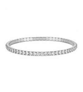 Bracciale Tennis Elastico Gioielli S\'Agapò Tricky in acciaio con zirconi bianchi misura B STK19B