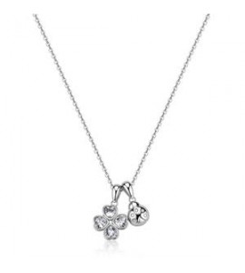Collana Gioielli S\'Agapò Feelings in acciaio con quadrifoglio e coccinella sfe52