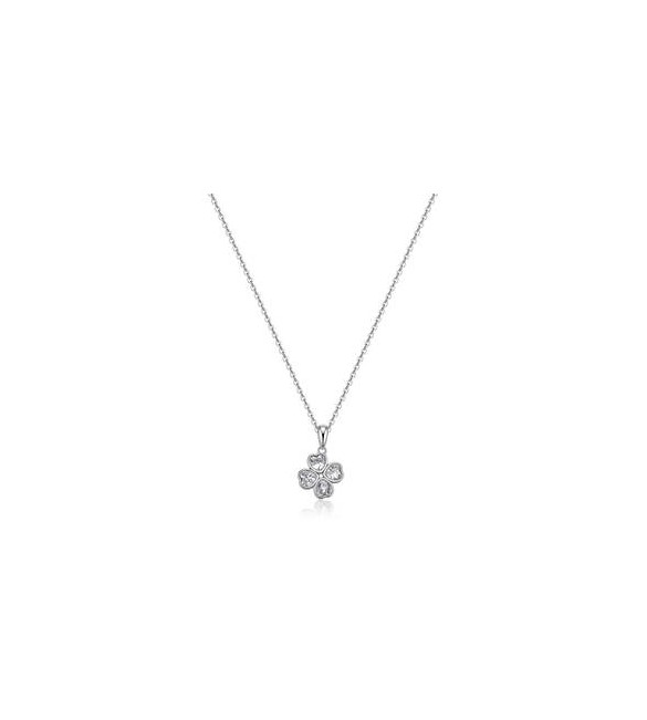 Collana Gioielli S\'Agapò Feelings in acciaio con quadrifoglio sfe50