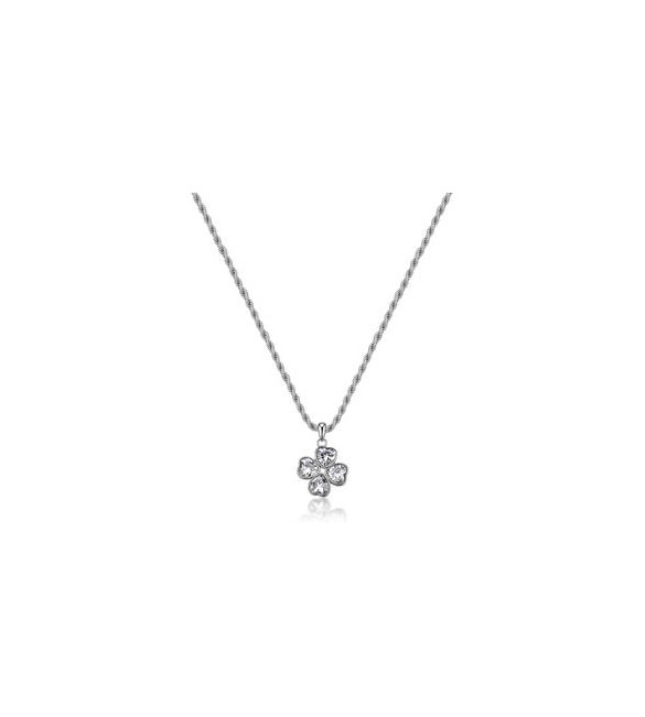 Collana Gioielli S\'Agapò Feelings in acciaio con quadrifoglio sfe51