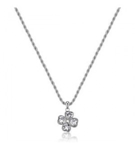Collana Gioielli S\'Agapò Feelings in acciaio con quadrifoglio sfe51