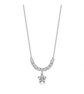 Collana Gioielli Sagapò Aurora in acciaio con catena tennis e fiore sar77