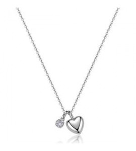 Collana Gioielli Sagapò Click in acciaio con Cuore e cristallo SCK301