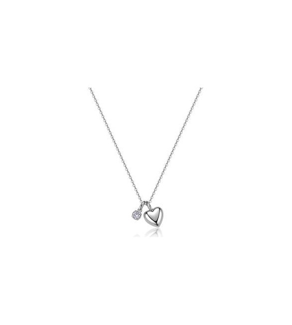 Collana Gioielli Sagapò Click in acciaio con Cuore e cristallo SCK301