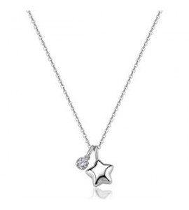 Collana Gioielli Sagapò Click in acciaio con Stella e cristallo SCK303
