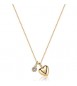Collana Gioielli Sagapò Click in acciaio dorato con Cuore e cristallo SCK302